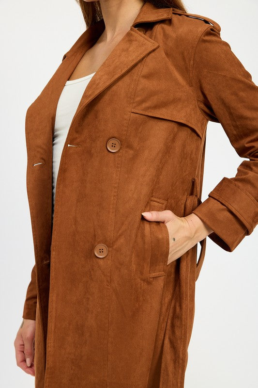 Suede Trench Coat - Emory Park