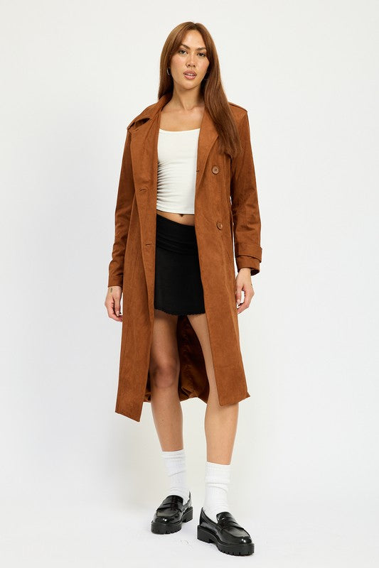 Suede Trench Coat - Emory Park