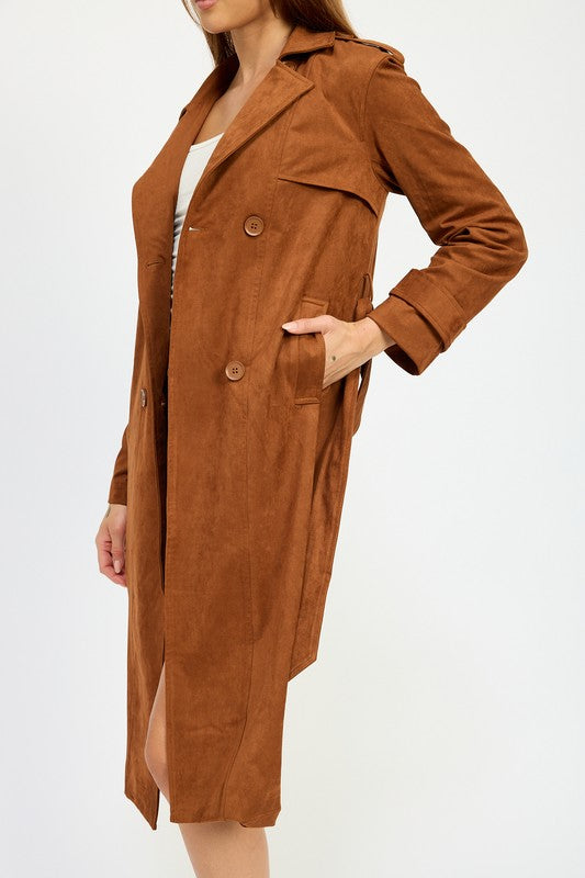Suede Trench Coat - Emory Park