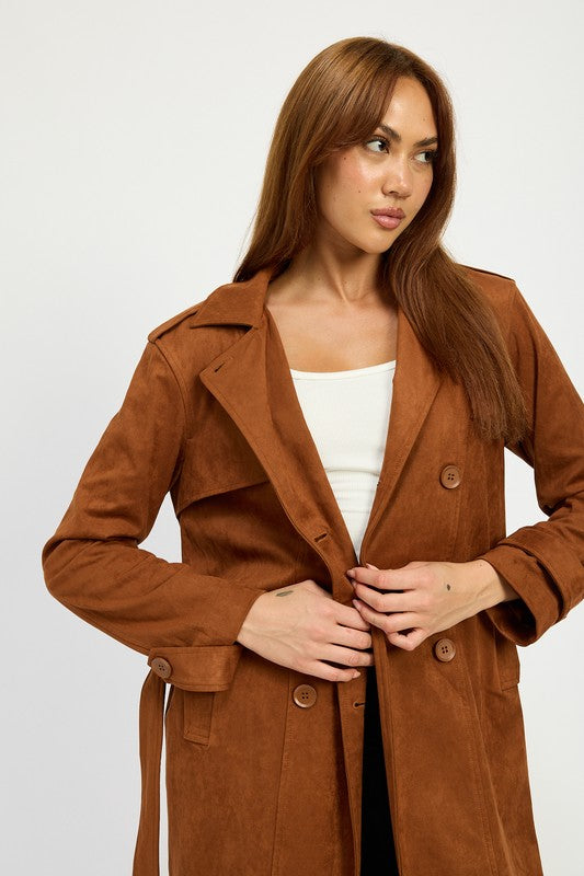 Suede Trench Coat - Emory Park