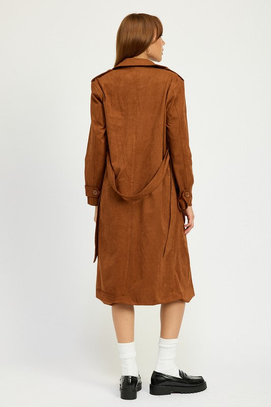 Suede Trench Coat - Emory Park