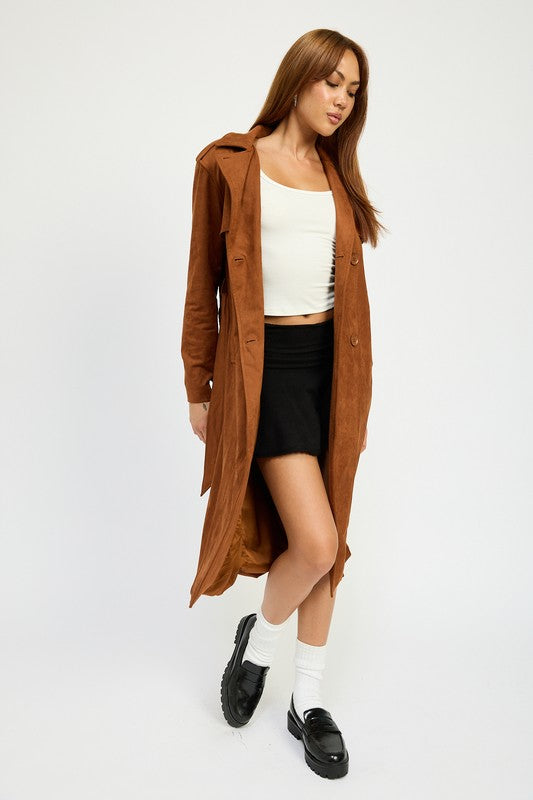 Suede Trench Coat - Emory Park