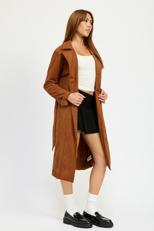 Suede Trench Coat - Emory Park