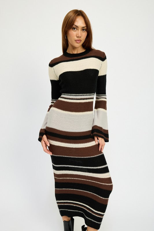 Striped Maxi Bodycon Dress - Emory Park