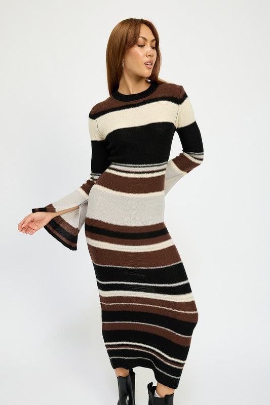 Striped Maxi Bodycon Dress - Emory Park