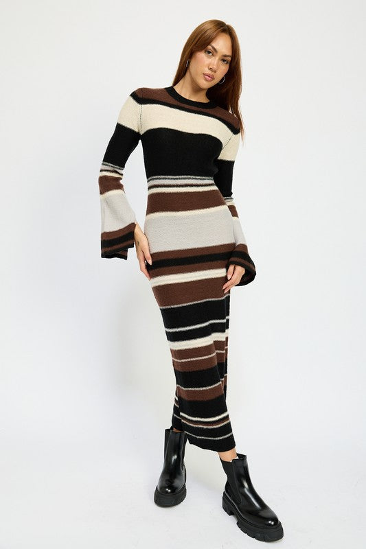 Striped Maxi Bodycon Dress - Emory Park