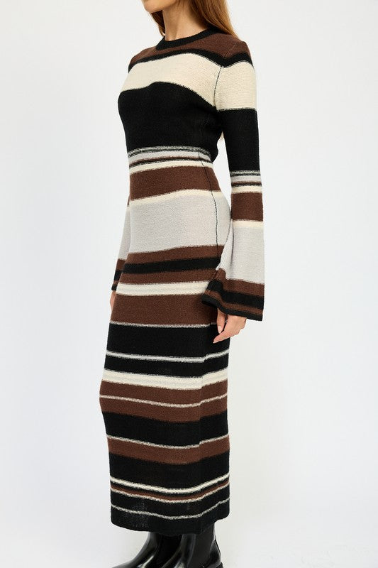 Striped Maxi Bodycon Dress - Emory Park