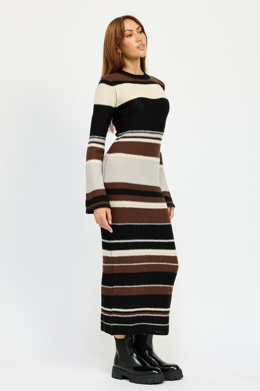 Striped Maxi Bodycon Dress - Emory Park