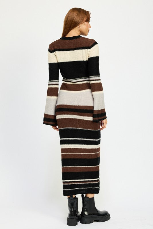 Striped Maxi Bodycon Dress - Emory Park