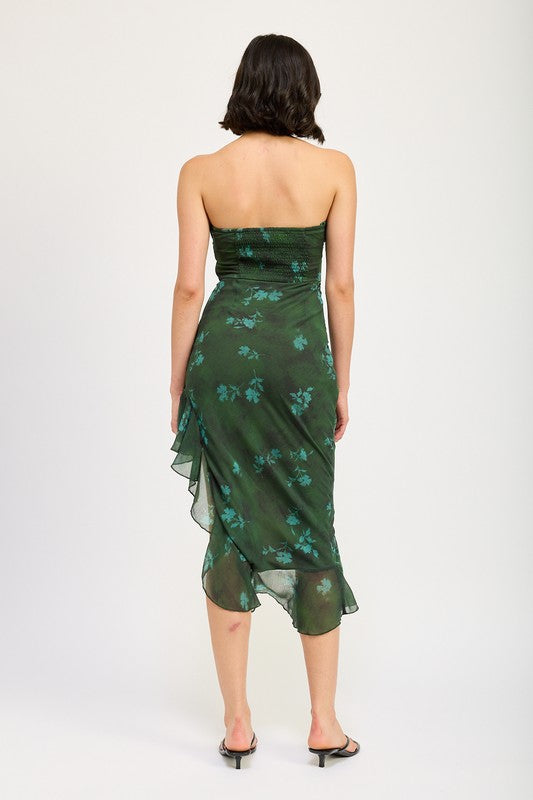 Asymmetrical Ruffle Tube Maxi Dress - Emory Park