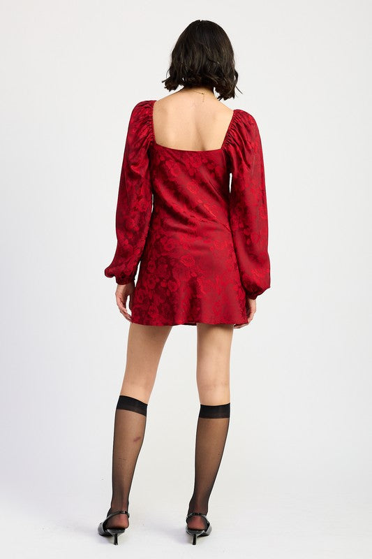 Long Sleeve Lace Mini Dress - Emory Park