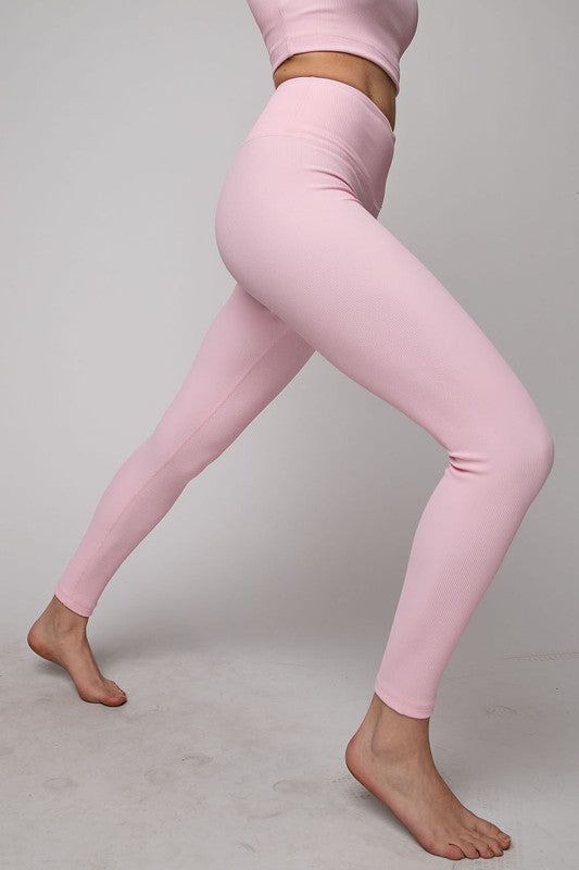 Nylon Rib Yoga Leggings - Rae Mode