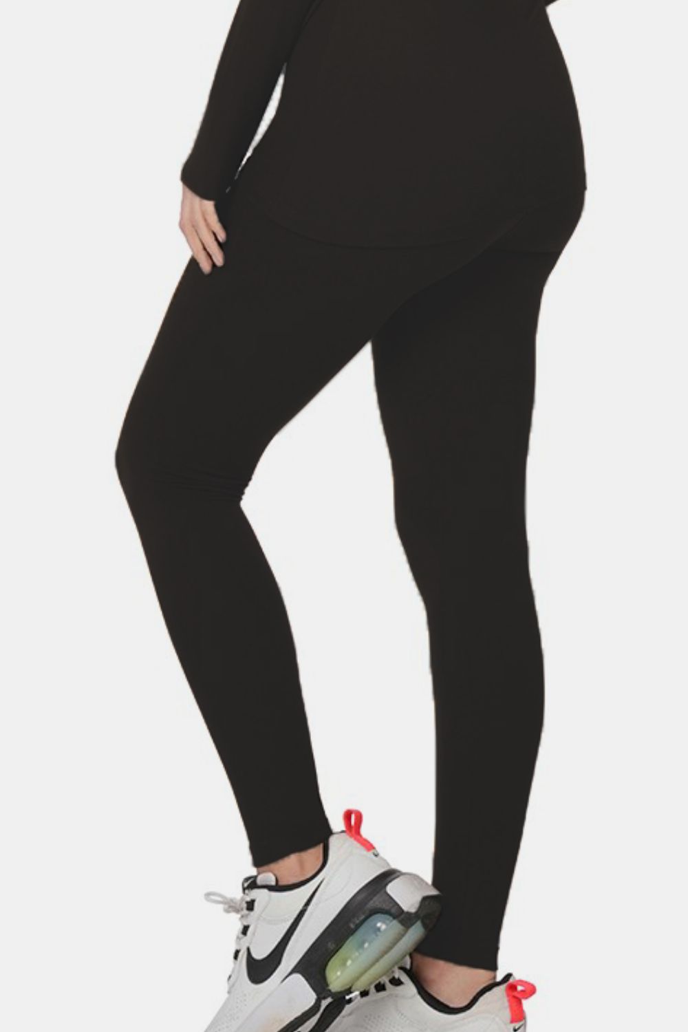 Zenana Full Size Turtleneck Top and Leggings Lounge Set - Black