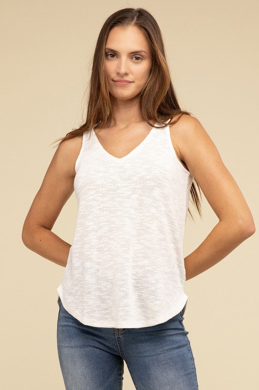 V Neck Sleeveless Cami Top - Zenana