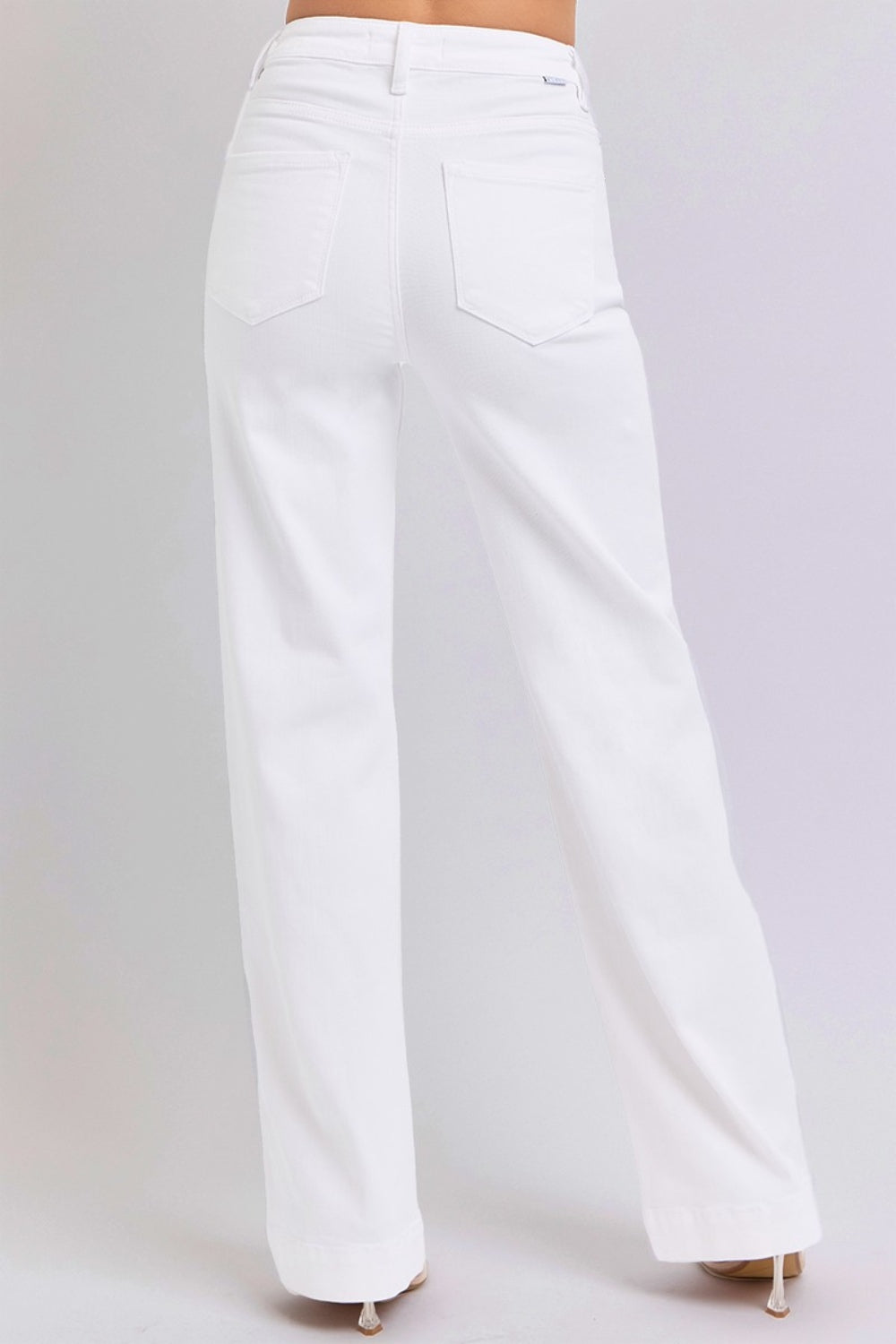 RISEN Full Size High Waist Straight Jeans - White