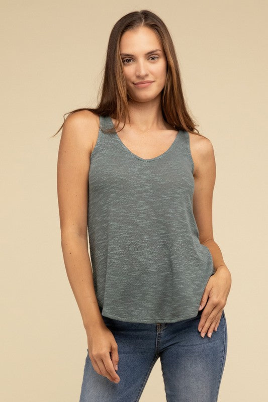 V Neck Sleeveless Cami Top - Zenana