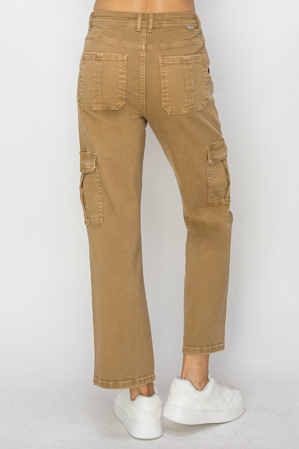Risen Full Size High Rise Cargo Jeans - Mocha