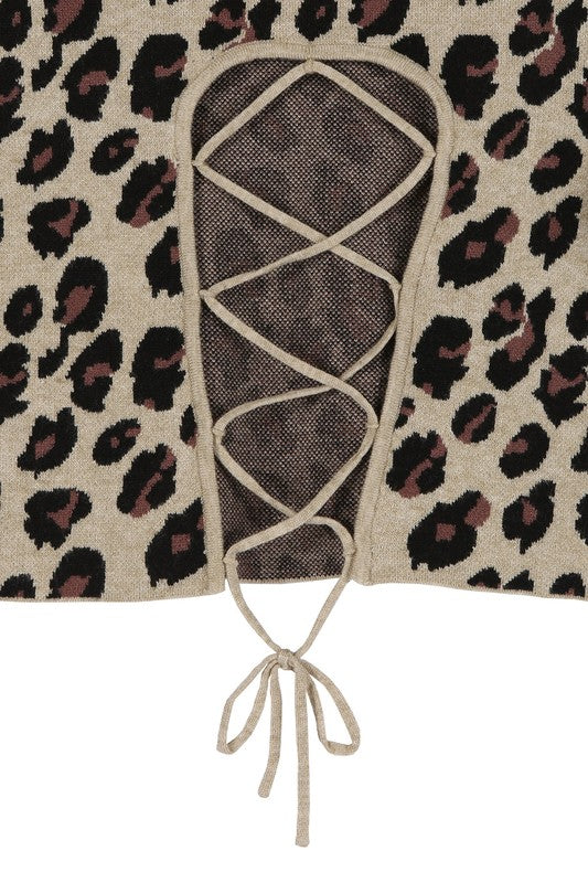 Mock Neck Lace-up Open Back Top - Lilou