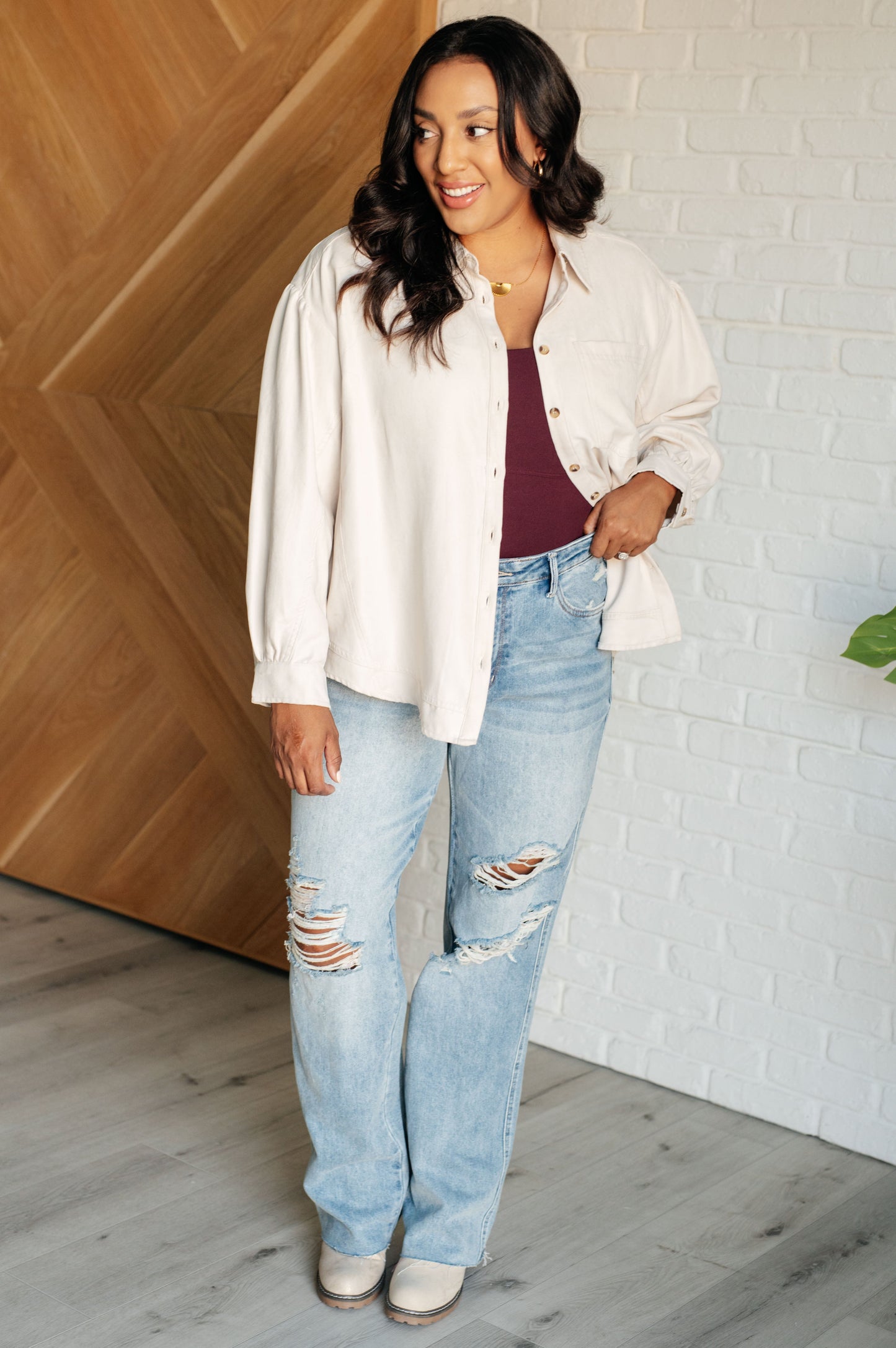 A Helping Hand Button Up Blouse - Jodifl