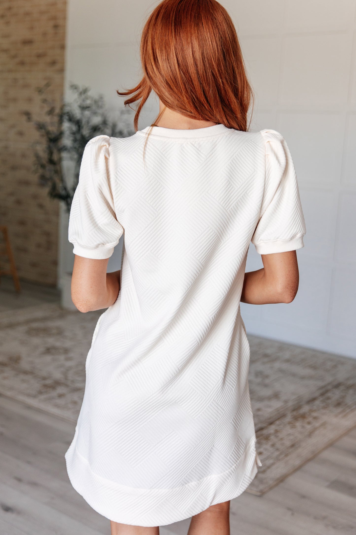 Across Town Puff Sleeve Quilted Dress - Jodifl