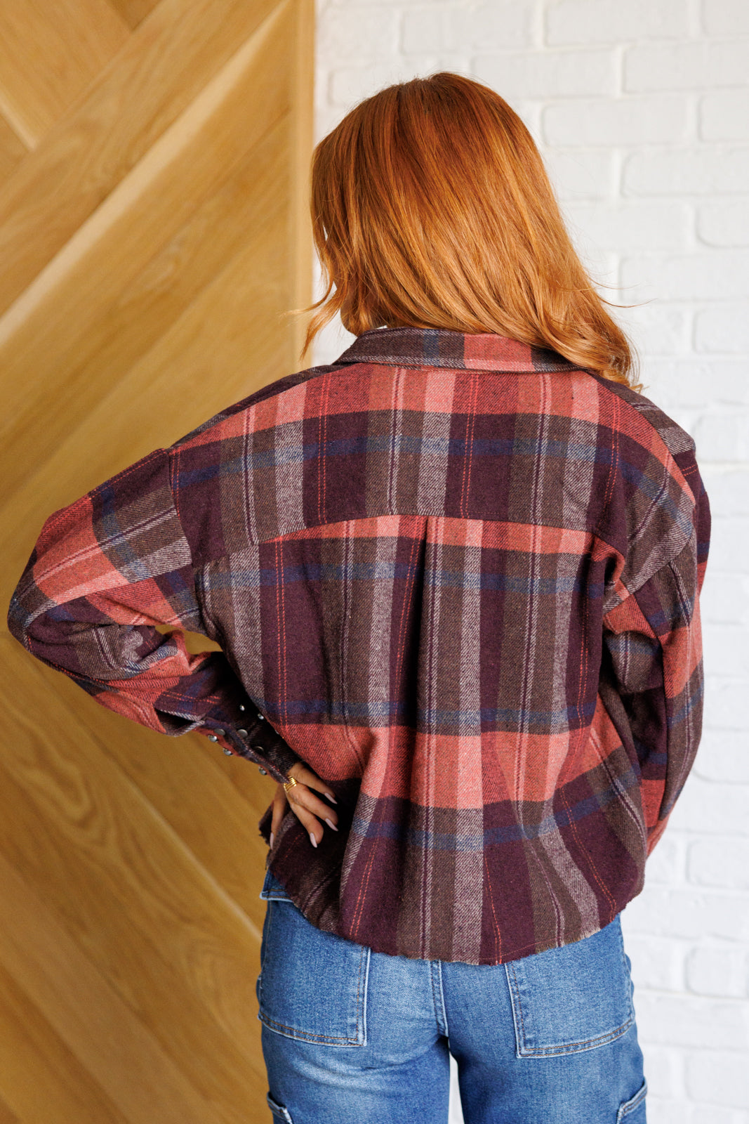 Already There Plaid Shacket - Haptics