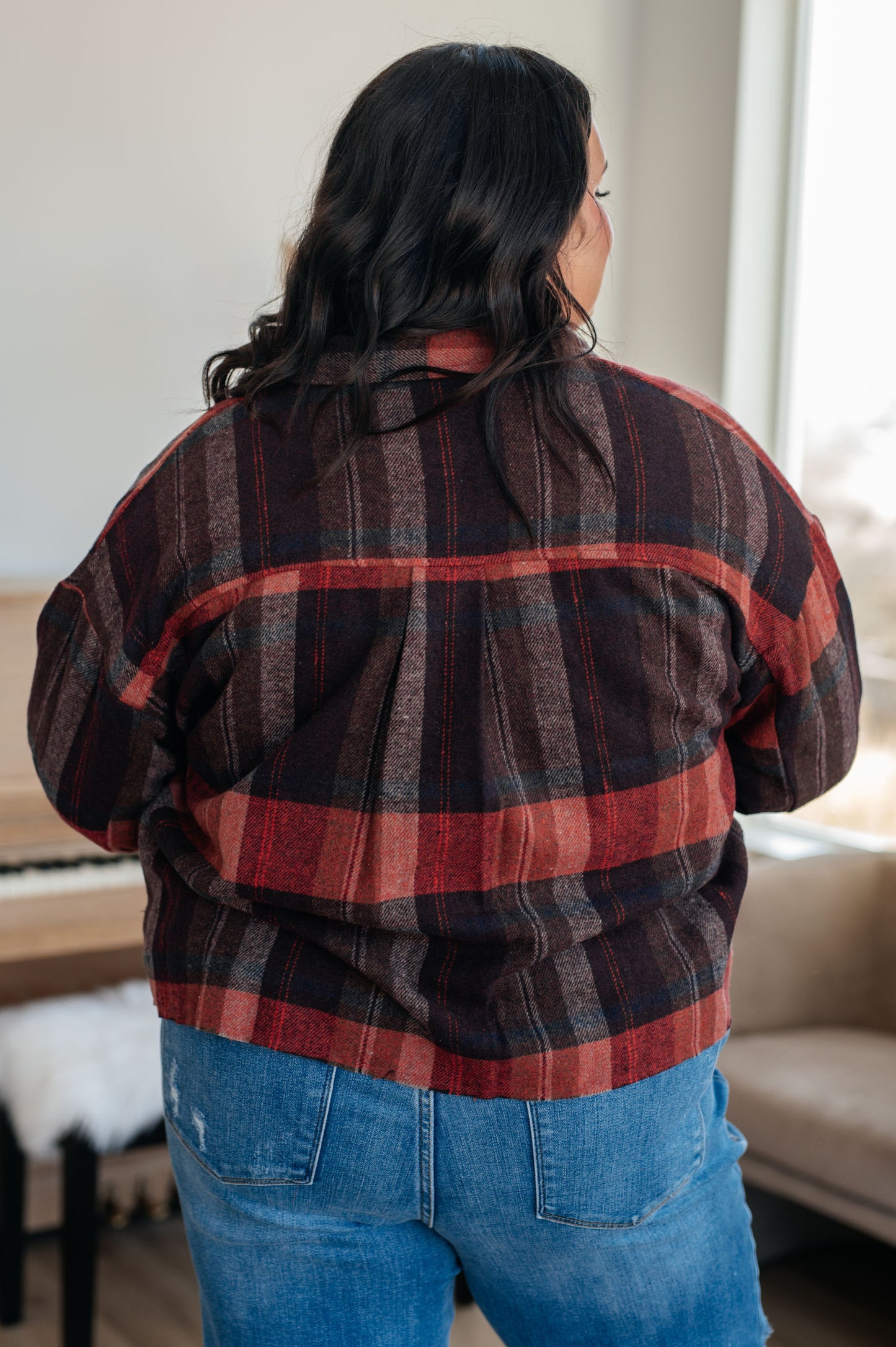 Already There Plaid Shacket - Haptics