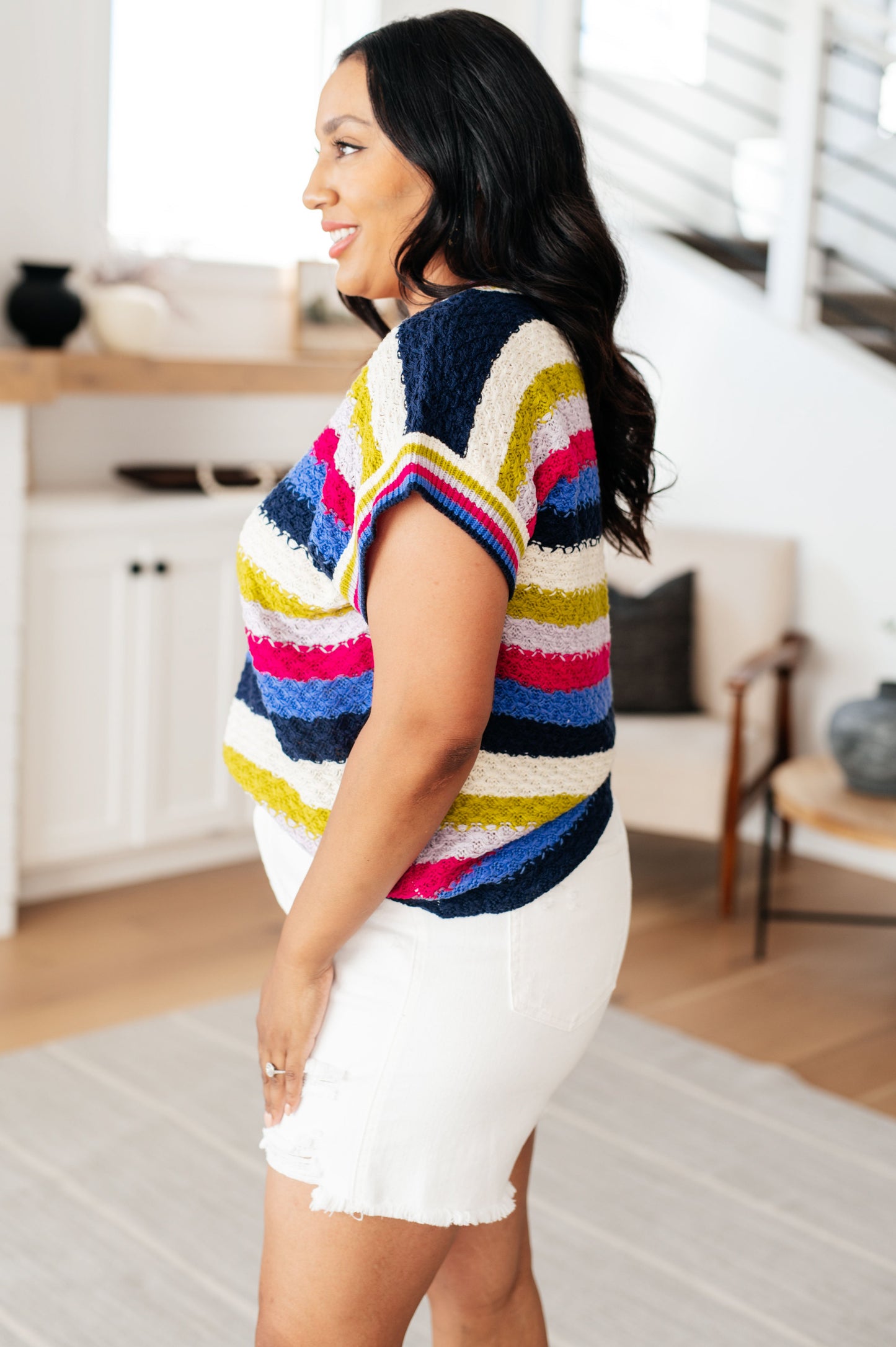 Another One V-Neck Striped Top - Jodifl