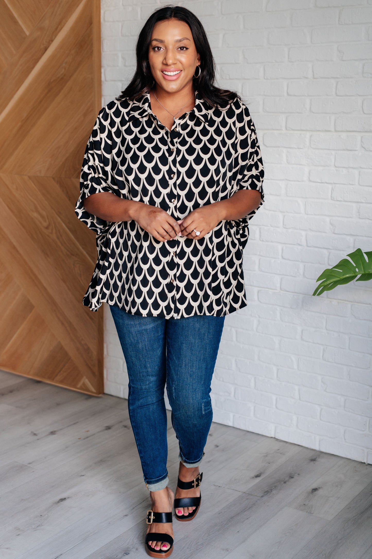 Art Deco Button Up Blouse - ee:some