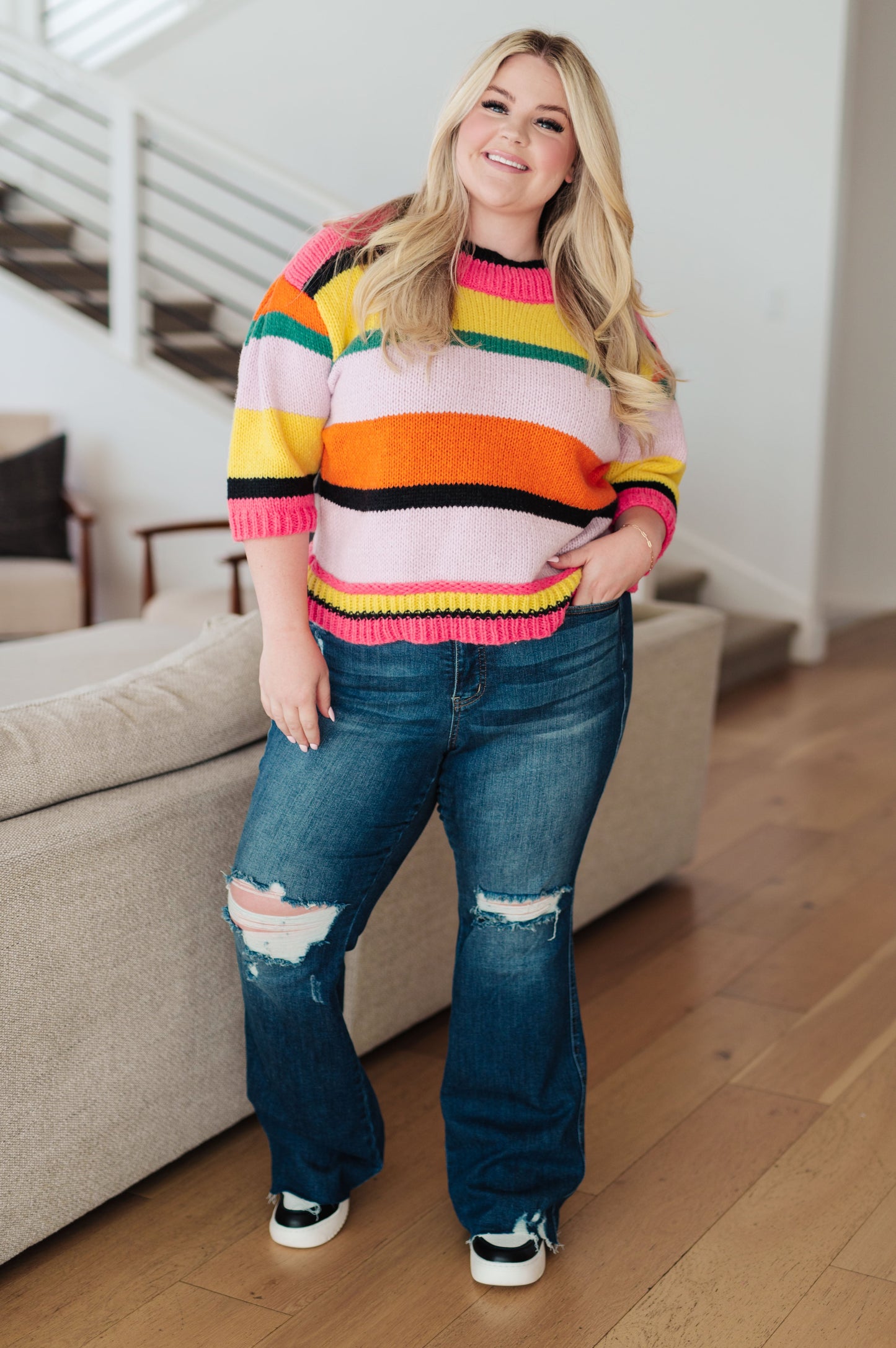 Bright Side Striped Sweater - BiBi
