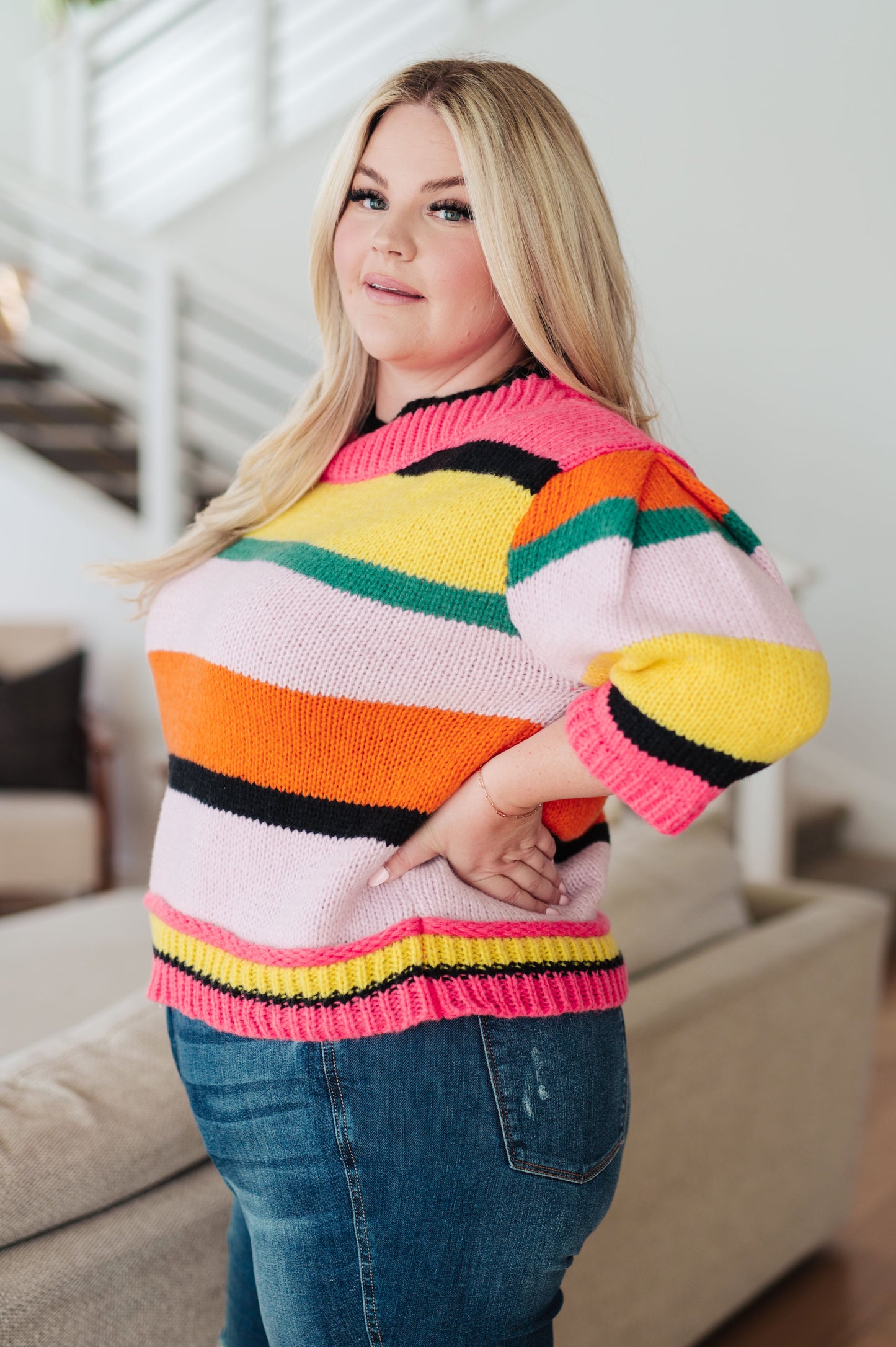 Bright Side Striped Sweater - BiBi