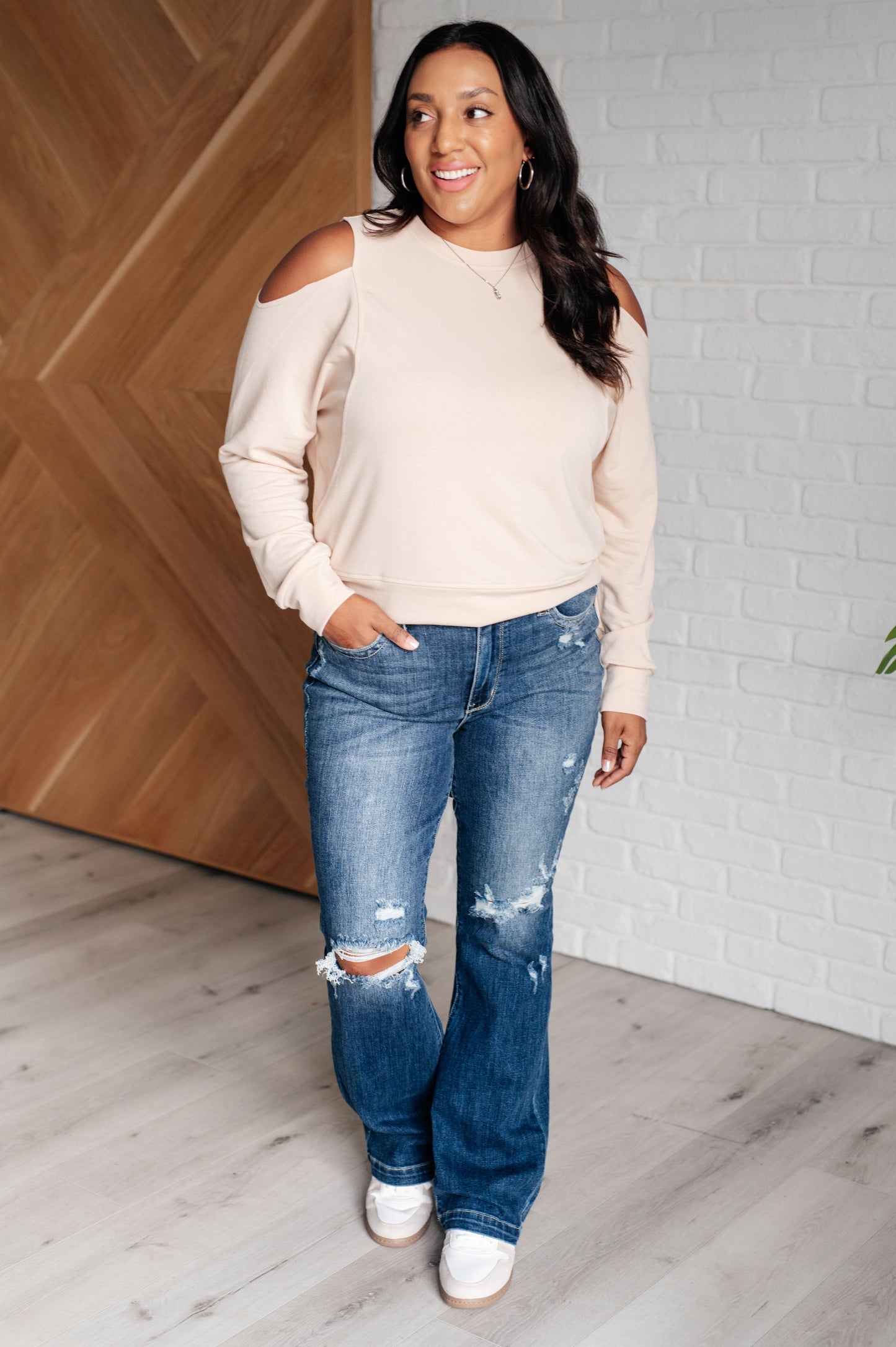 Carefully Crafted Cold Shoulder Blouse - One Eleven North