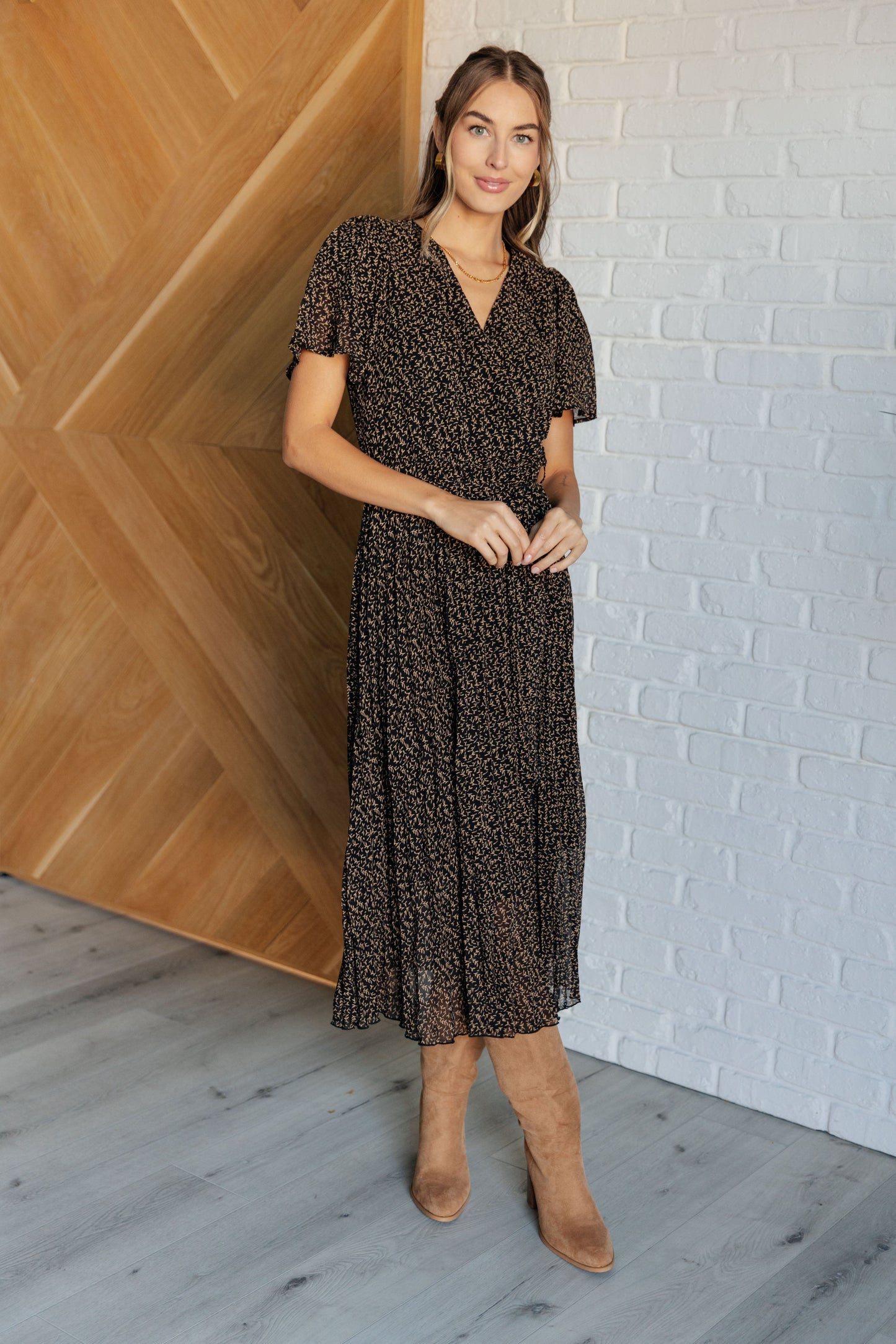 Cause a Scene Surplice Neck Dress - Polagram