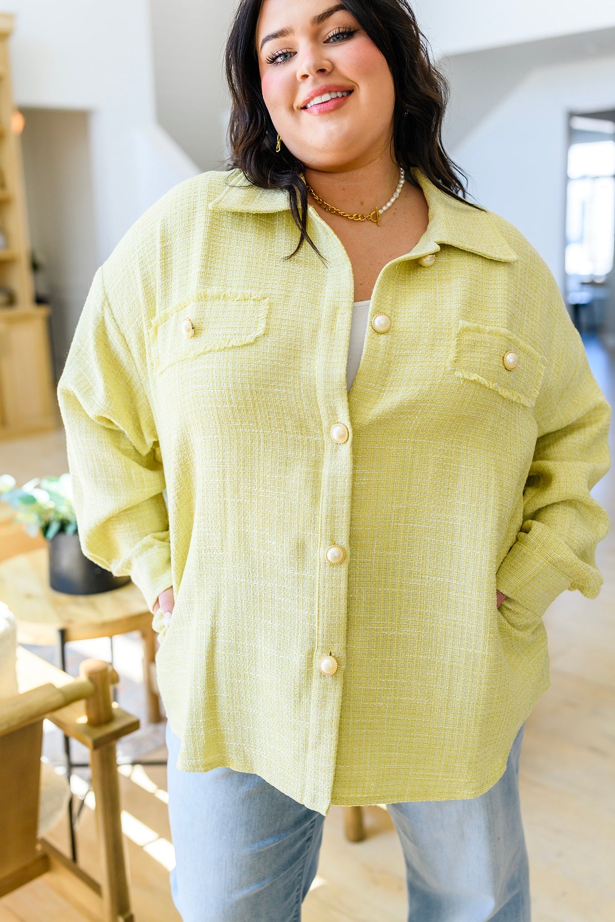 Daydreams Shacket in Yellow - Andree By Unit