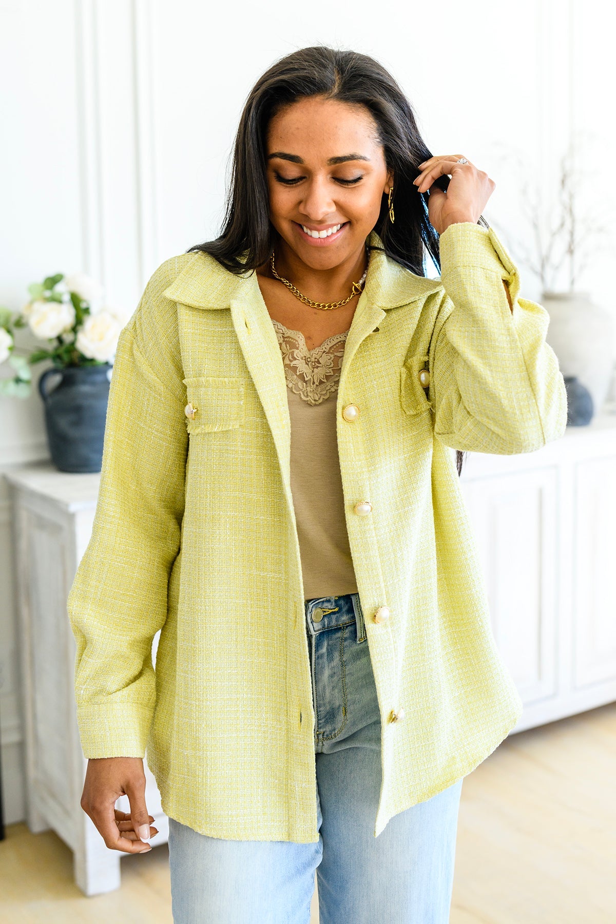Daydreams Shacket in Yellow - Andree By Unit