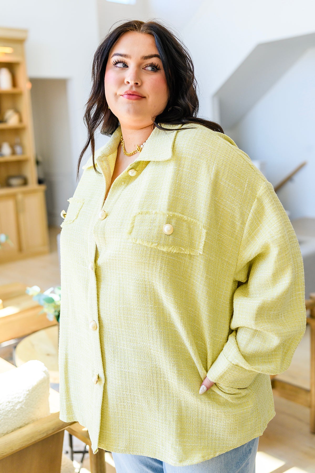 Daydreams Shacket in Yellow - Andree By Unit