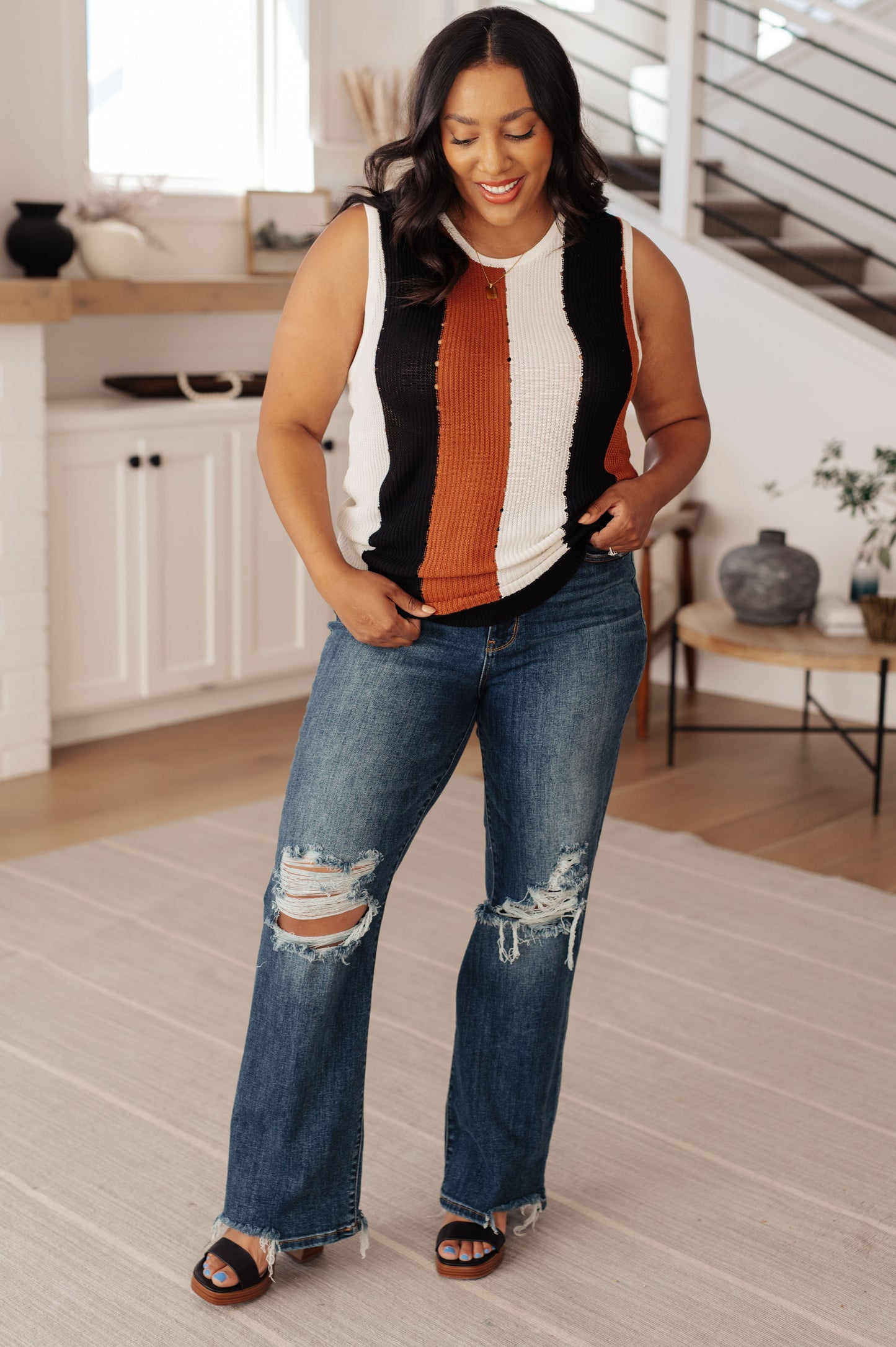 Decidedly Undecided Knit Striped Tank - Andree By Unit