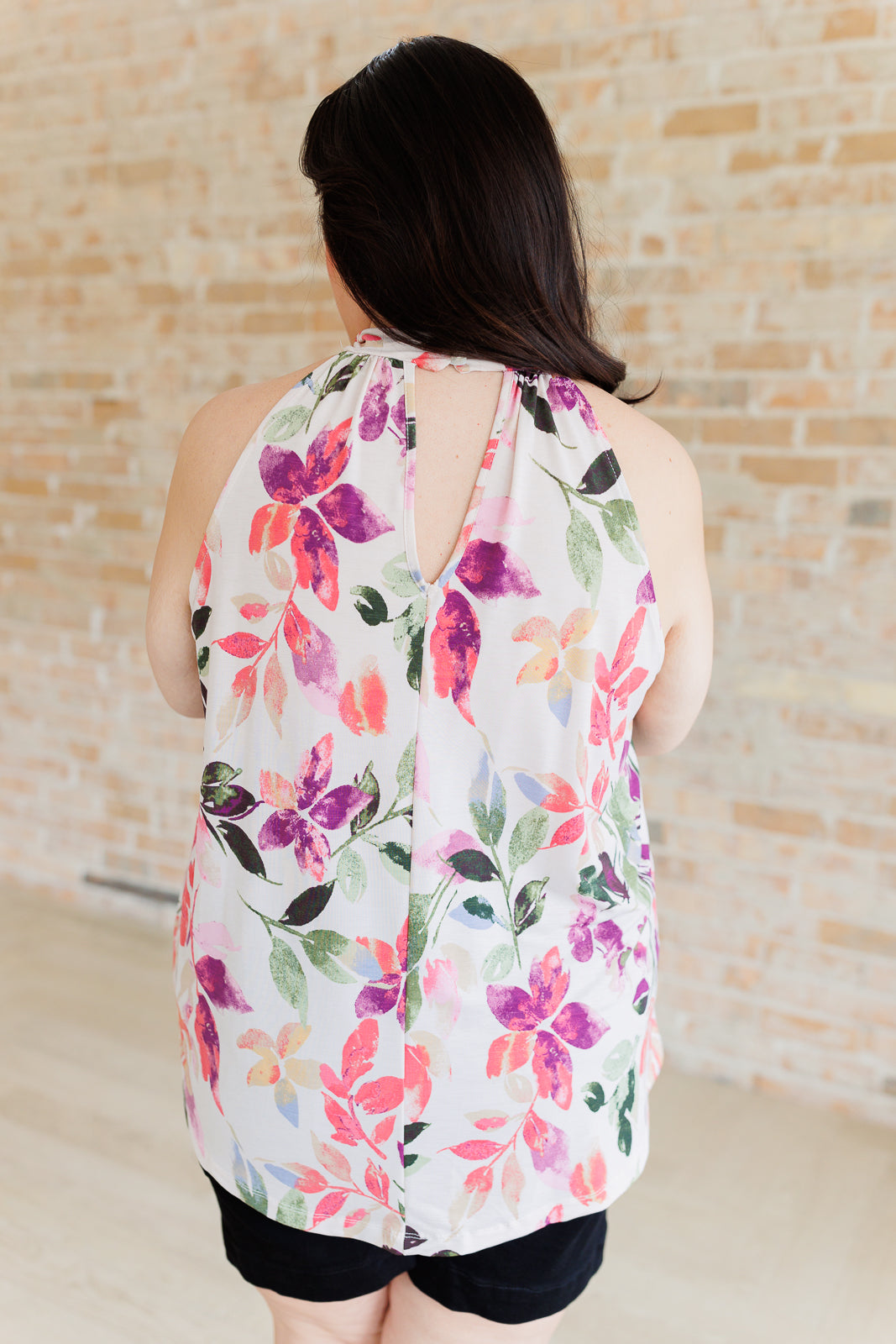 Feeling Lovely Floral Halter Blouse - White Birch