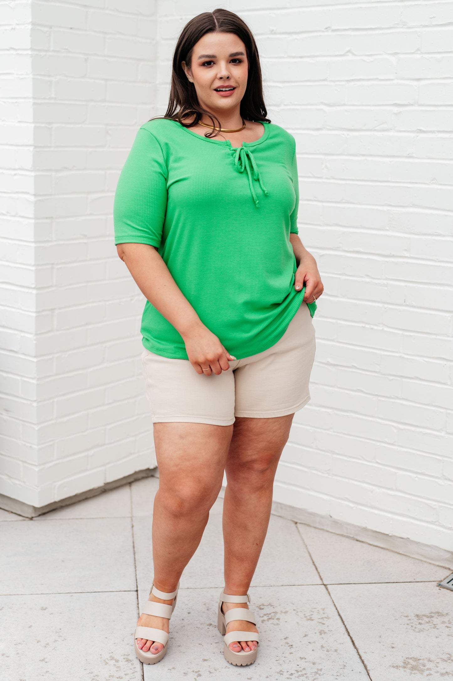 Fill Your Heart Scoop Neck Top - White Birch