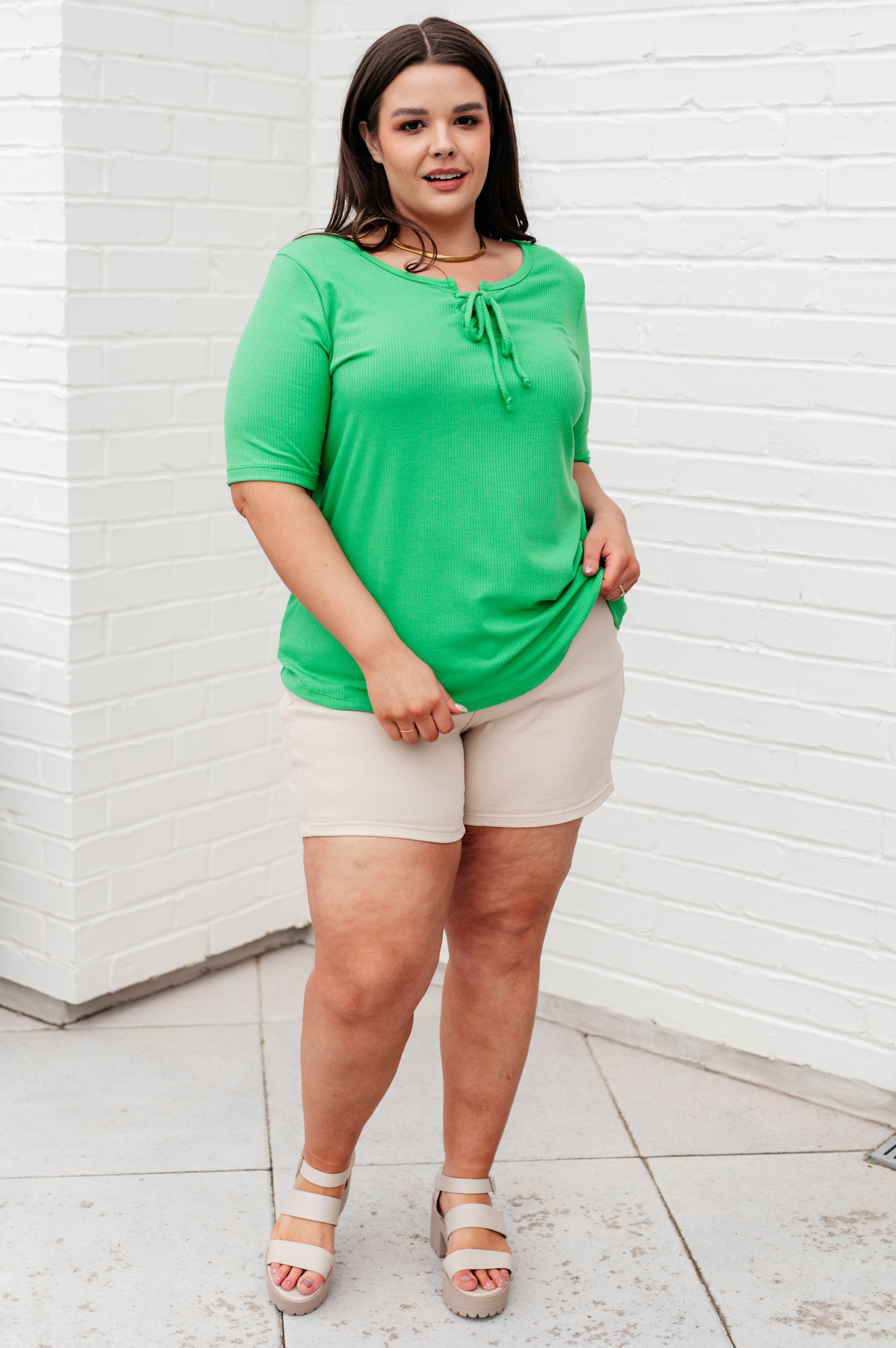 Fill Your Heart Scoop Neck Top - White Birch