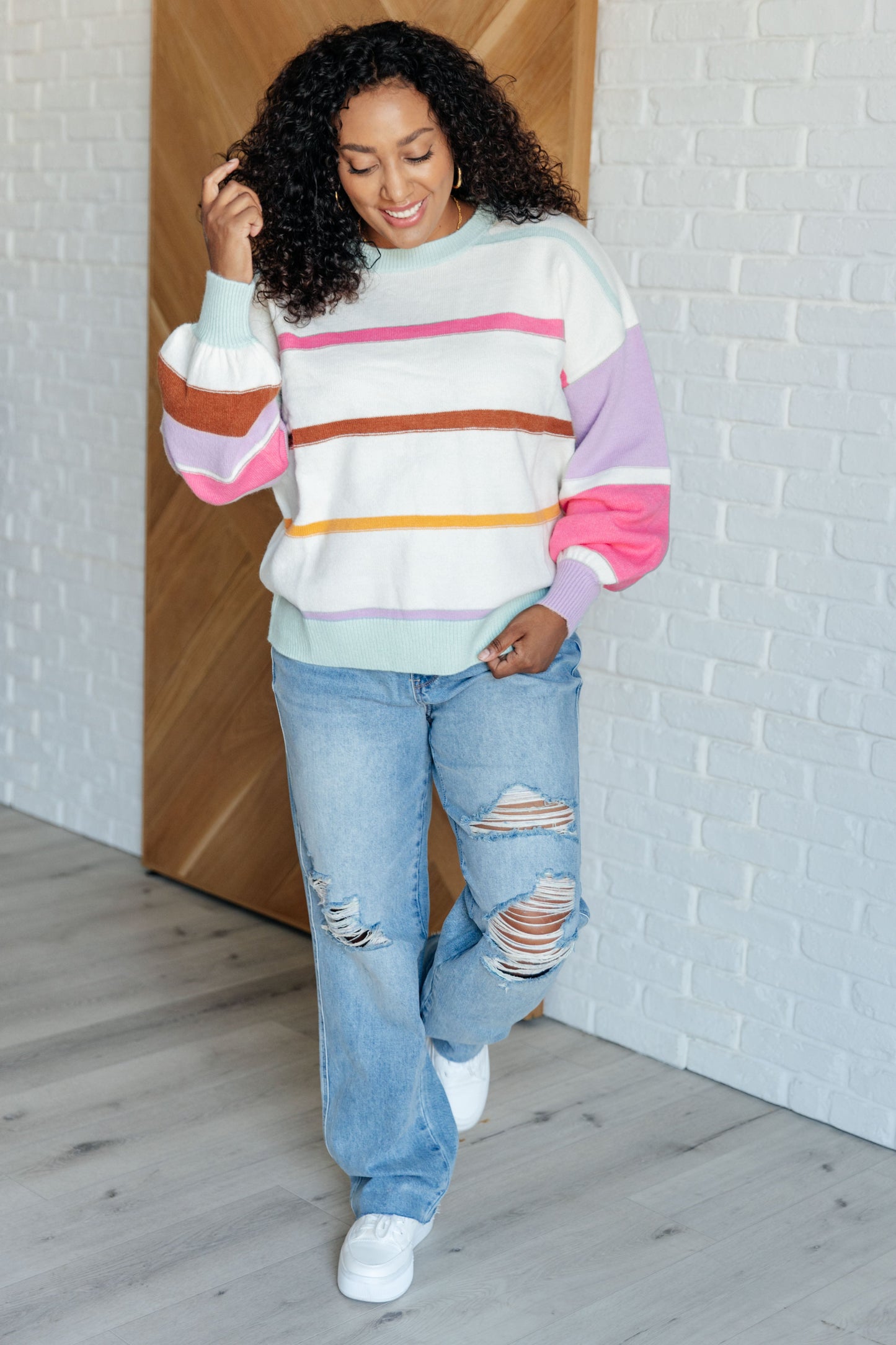 Flawless Features Striped Sweater - One Eleven North