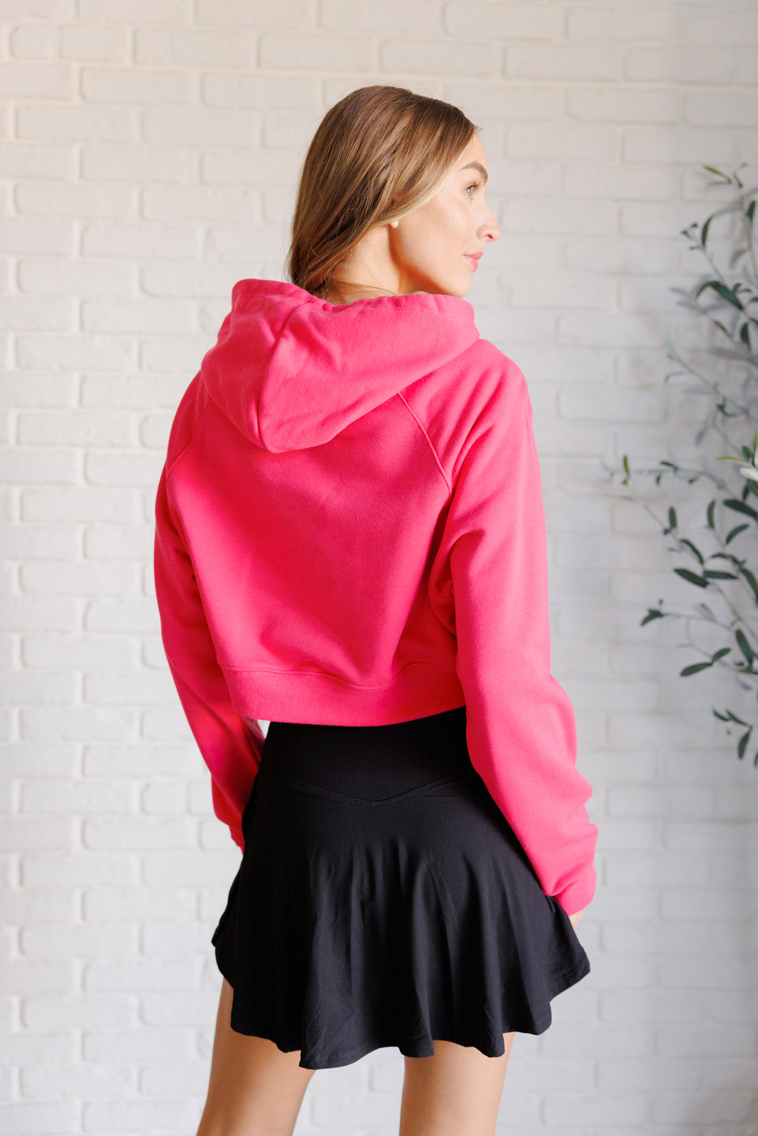 Had Me in the First Half Pullover Hoodie in Flamingo Pink - Rae Mode