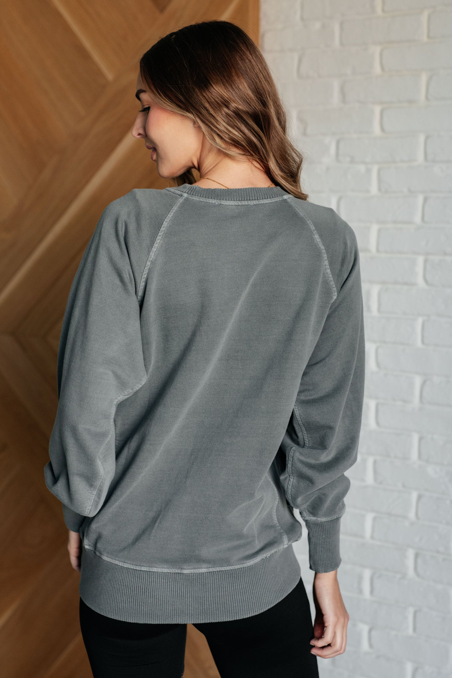 Hands Down Favorite Sweatshirt in Ash Jade - Zenana