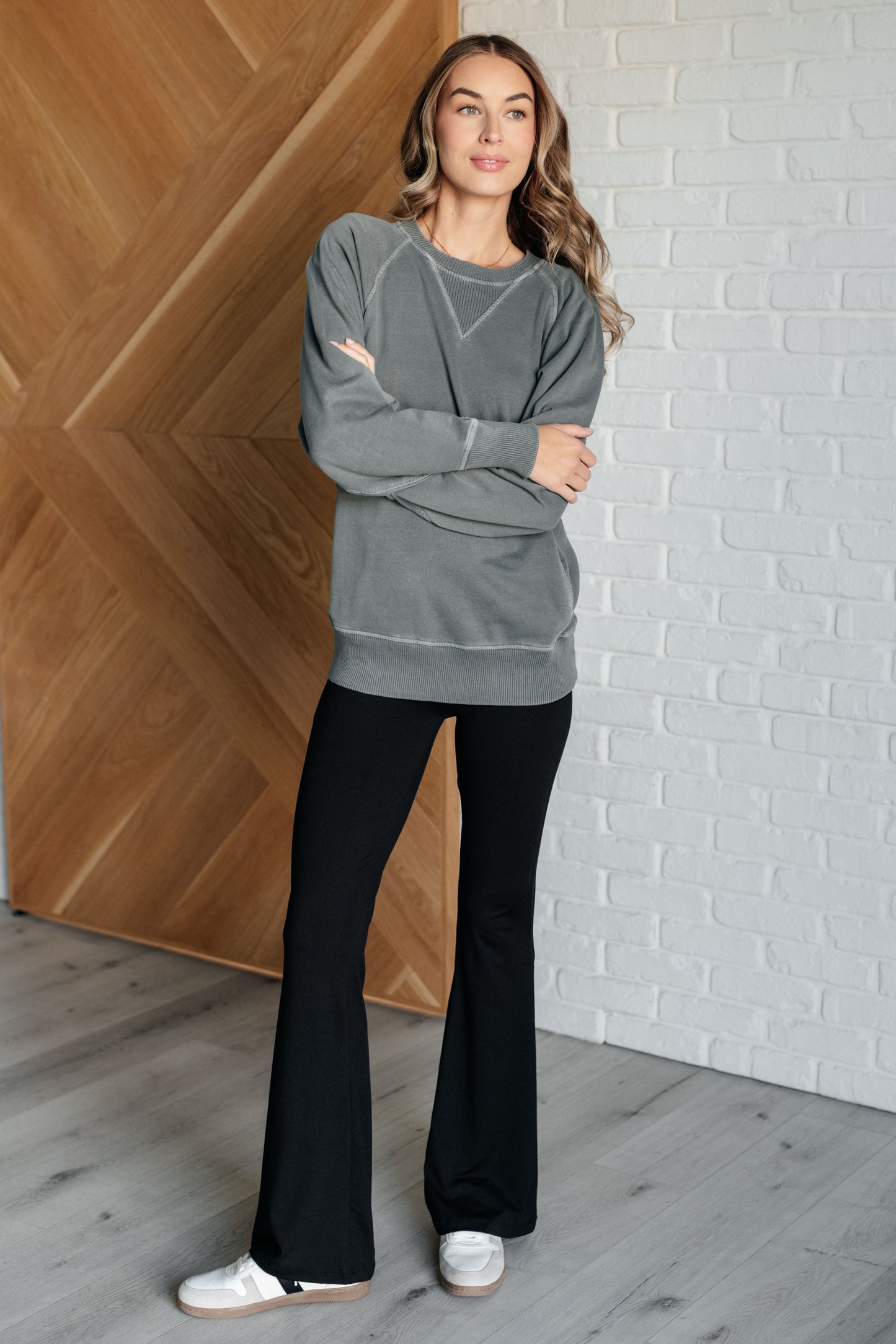 Hands Down Favorite Sweatshirt in Ash Jade - Zenana