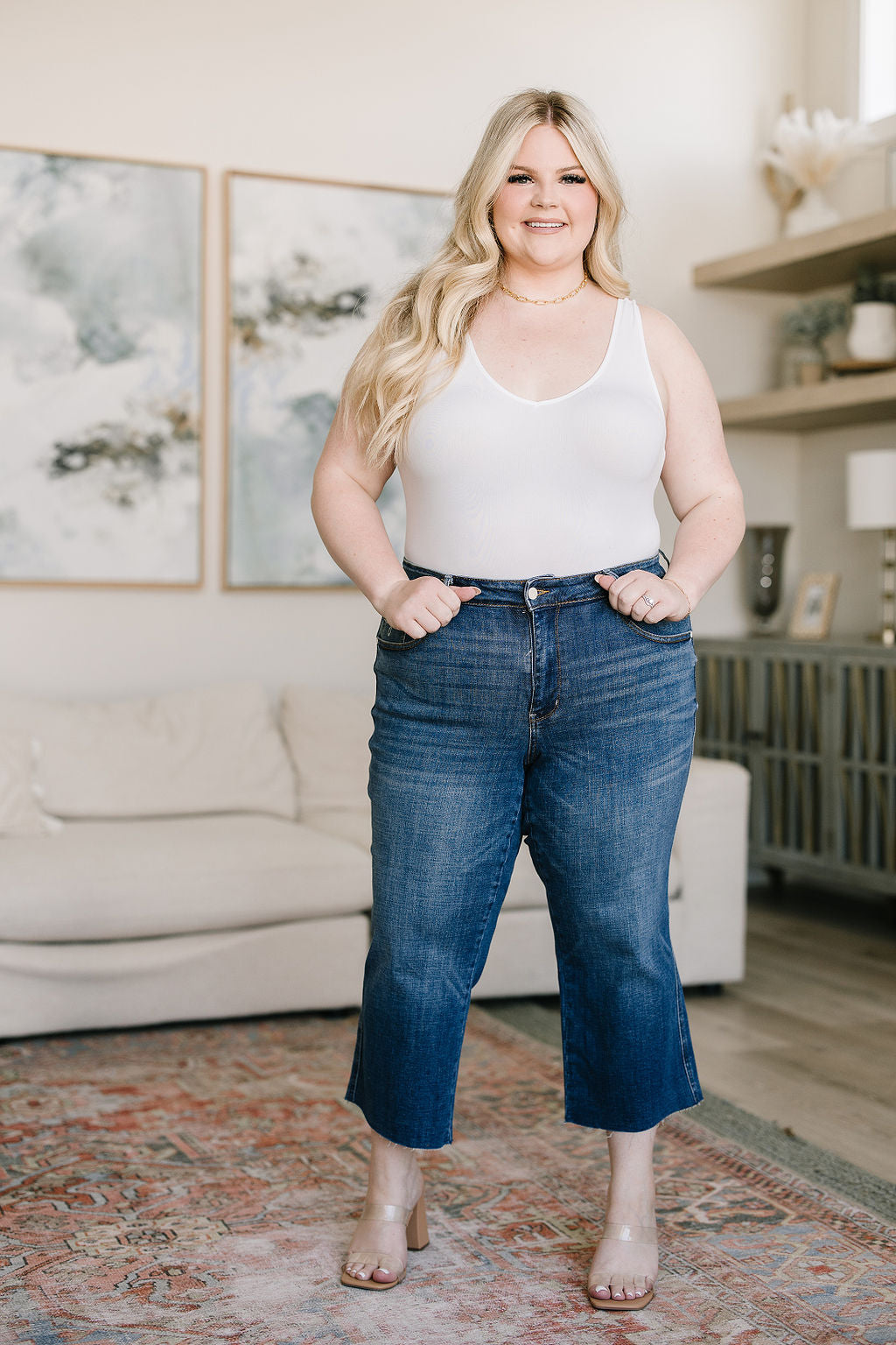 Hayes High Rise Wide Leg Crop Jeans - Judy Blue