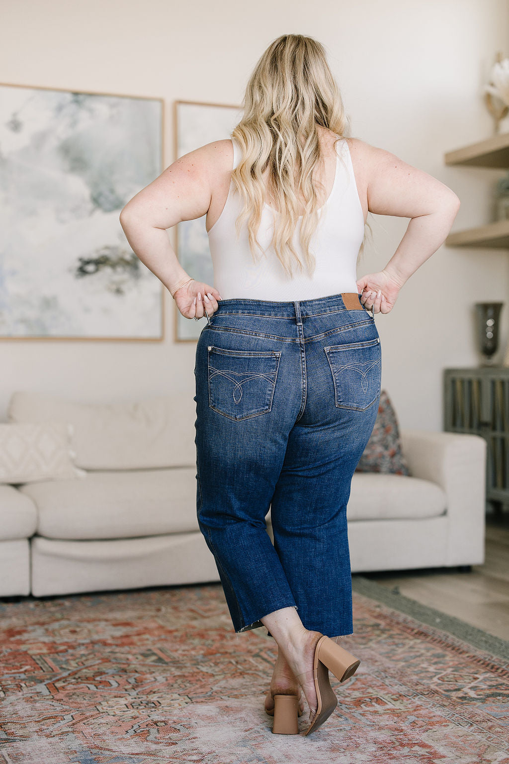 Hayes High Rise Wide Leg Crop Jeans - Judy Blue