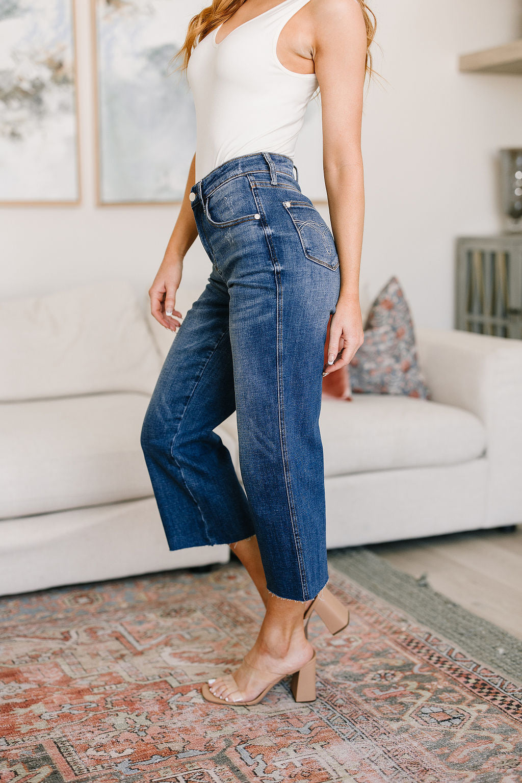 Hayes High Rise Wide Leg Crop Jeans - Judy Blue