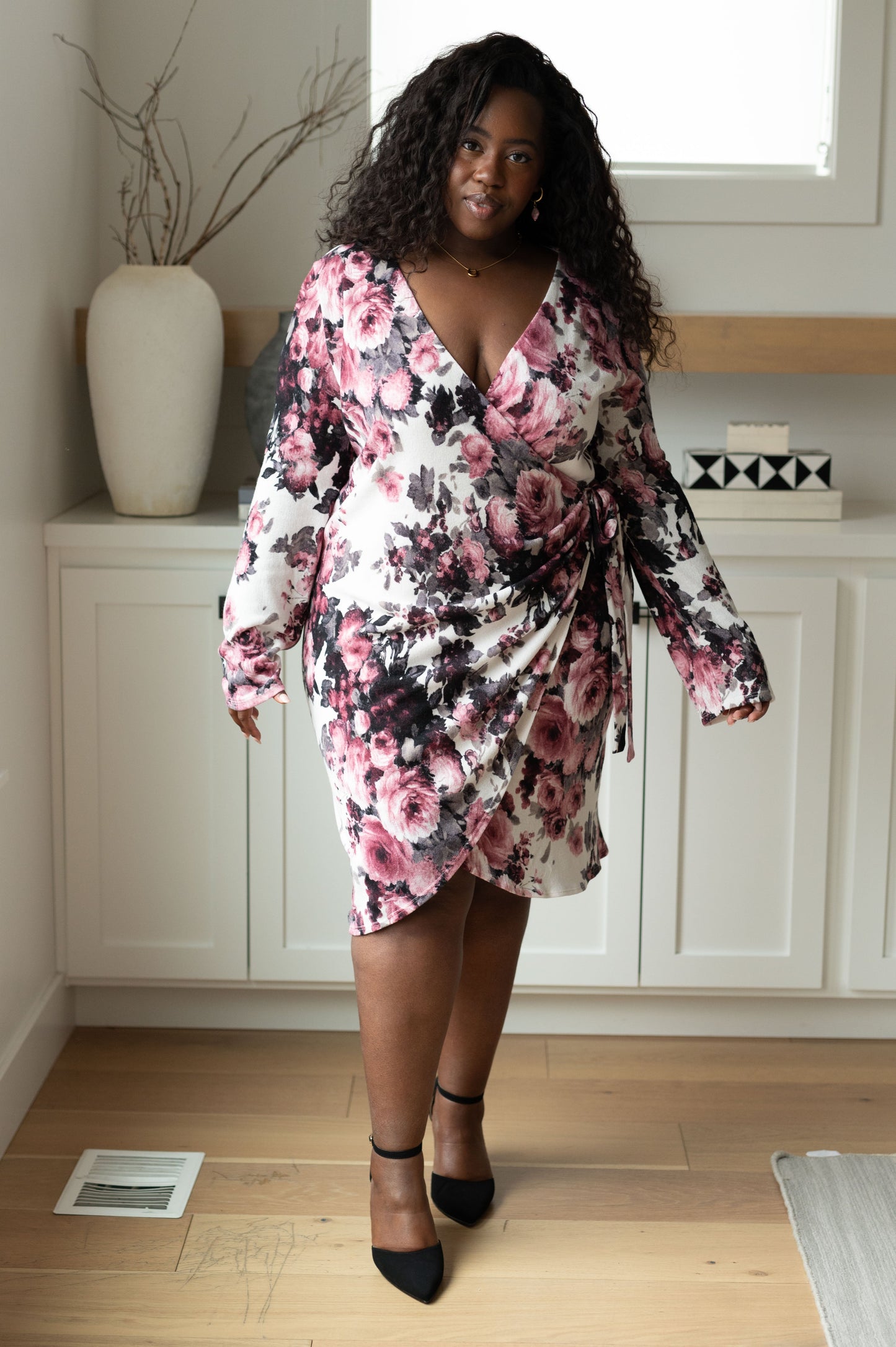 Honey Do I Ever Faux Wrap Dress in White Floral - Sew In Love