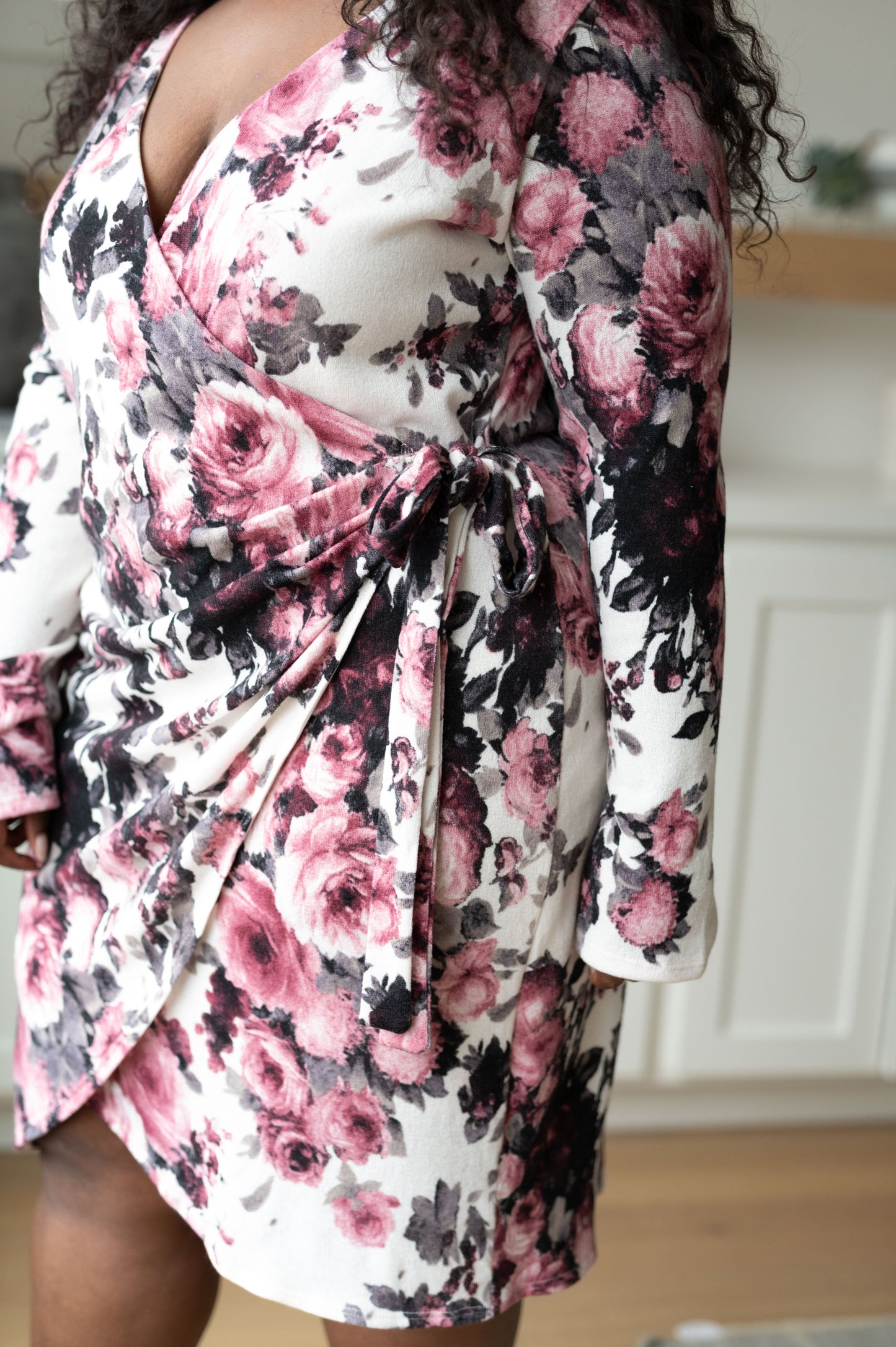Honey Do I Ever Faux Wrap Dress in White Floral - Sew In Love