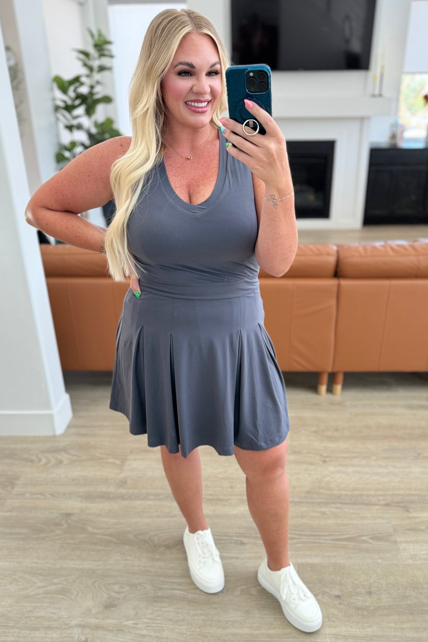 Hop, Skip and a Jump Dress and Shorts Set in Charcoal - Rae Mode