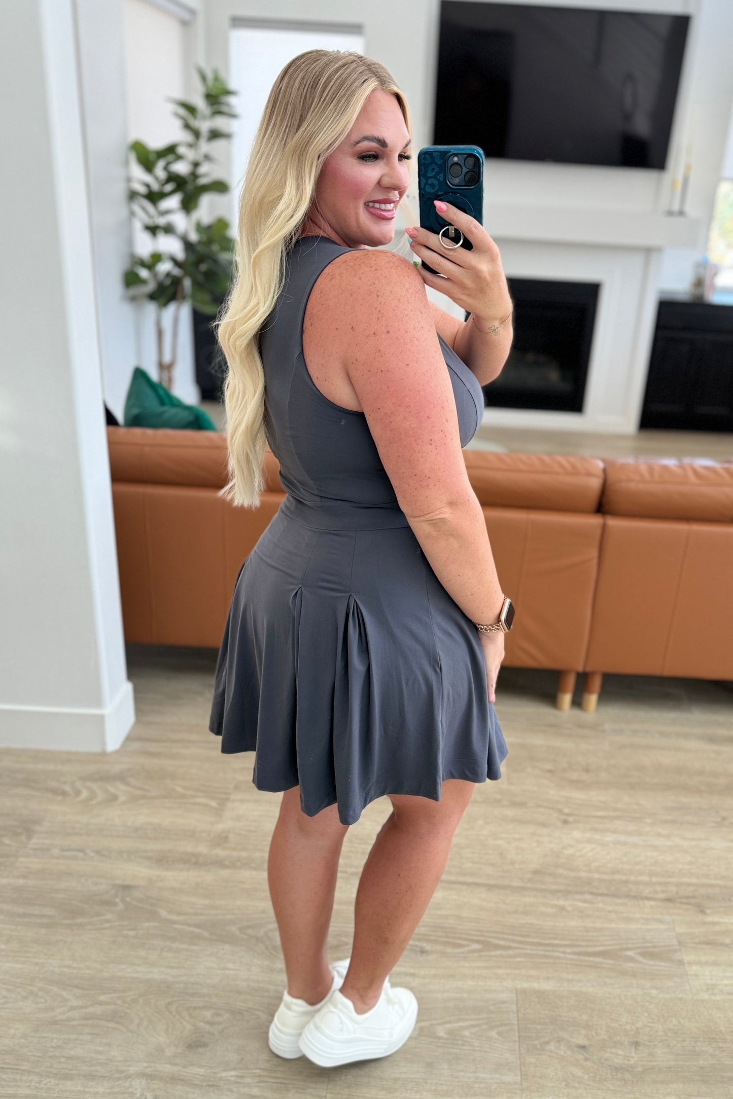 Hop, Skip and a Jump Dress and Shorts Set in Charcoal - Rae Mode